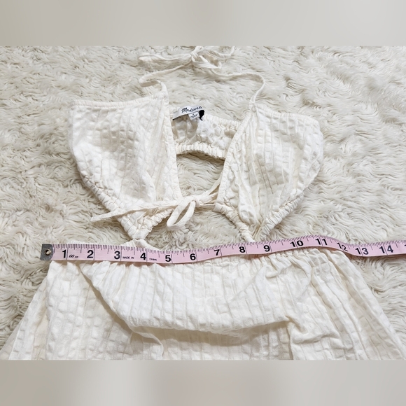 Madewell White Cotton Cutout Bandeau Halter Midi Beach Sundress, Size Small - Picture 11 of 16